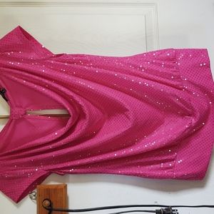 EXPRESS Fuschia pink blouse with clear sequin accents. Size S.